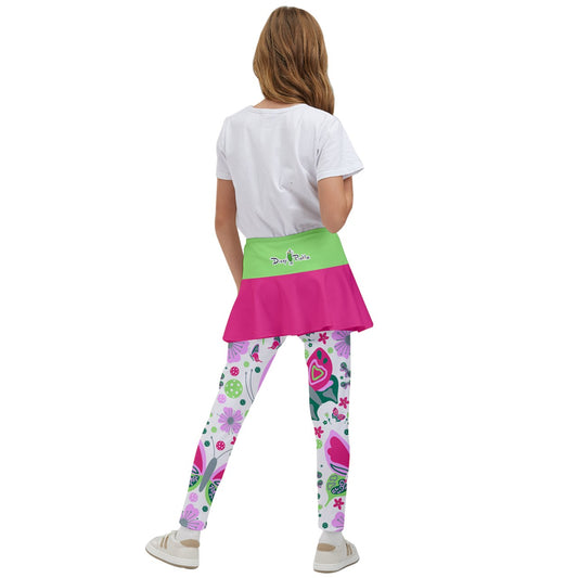 Dizzy Pickle Penny PG Butterflies Solid Girl's Pickleball Skirted Leggings