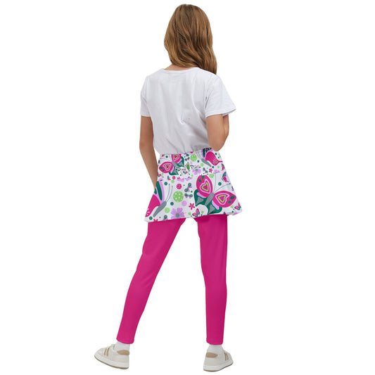 Dizzy Pickle Penny PG Solid Butterflies Girl's Pickleball Skirted Leggings