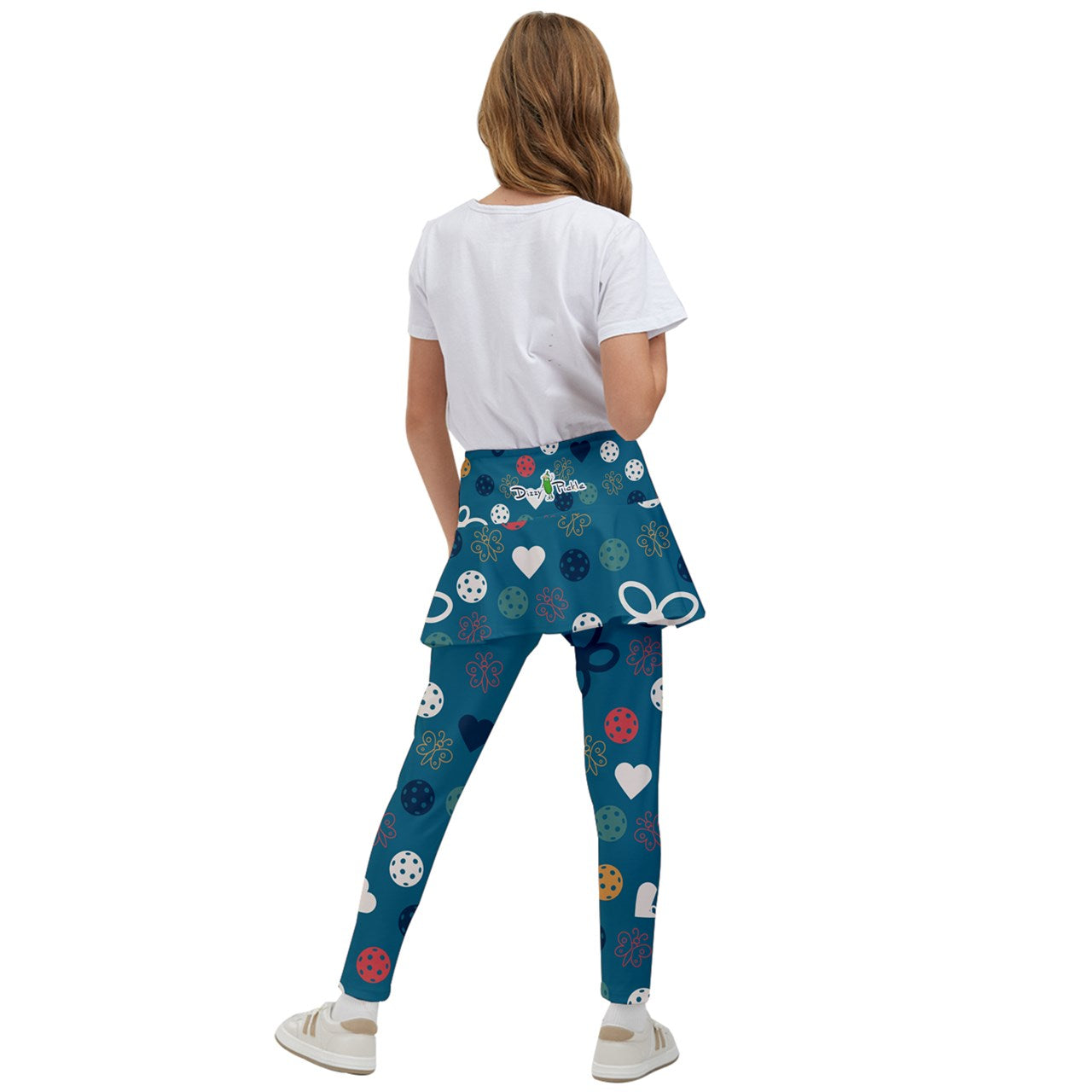 Dizzy Pickle Penny Blues Girl's Pickleball Skirted Leggings