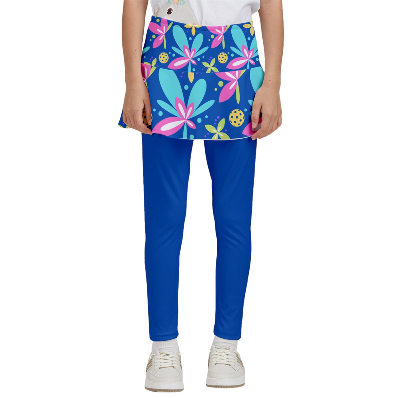 Dizzy Pickle Donna Blue Girl's Pickleball Skirted Leggings