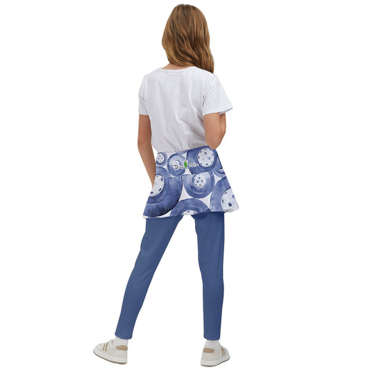 Dizzy Pickle Heidi BW Girl's Pickleball Skirted Leggings