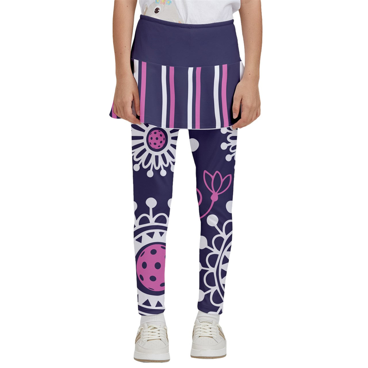 Dizzy Pickle Coming Up Daisies PP Girl's Pickleball Skirted Leggings