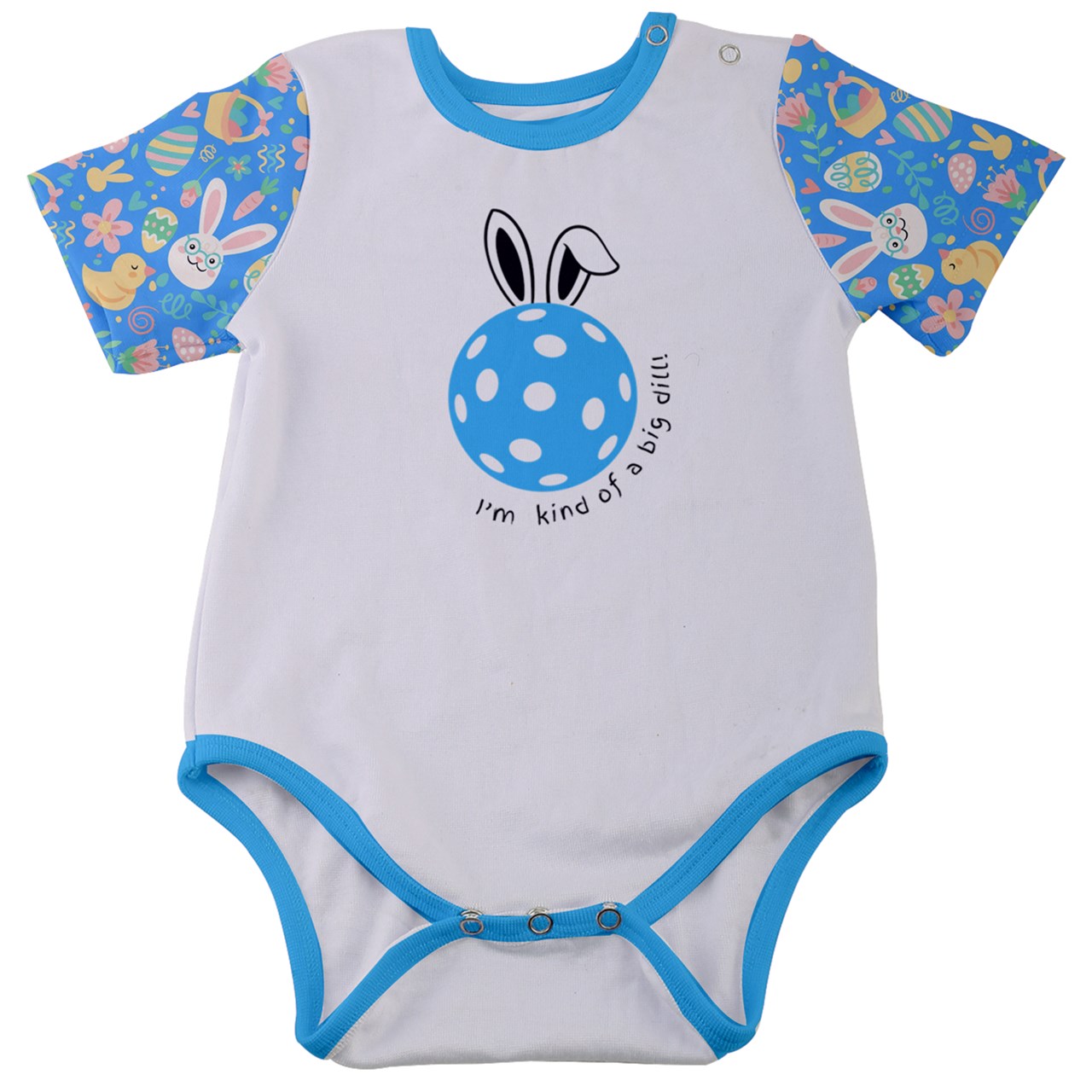 Dizzy Pickle Lil Dizzy Baby Boy Easter Eggs IKBD Baby Short Sleeve Onesie