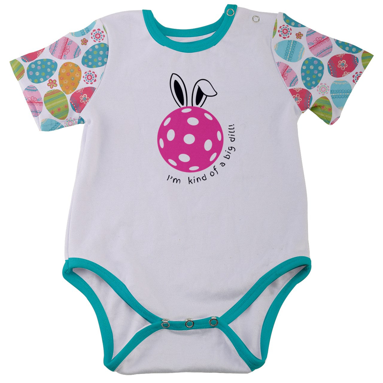 Dizzy Pickle Lil Dizzy Baby Girl Easter Eggs IKBD Baby Short Sleeve Onesies