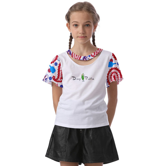 Dizzy Pickle Freedom Girl's Pickleball Athletic Front-Cut Tee