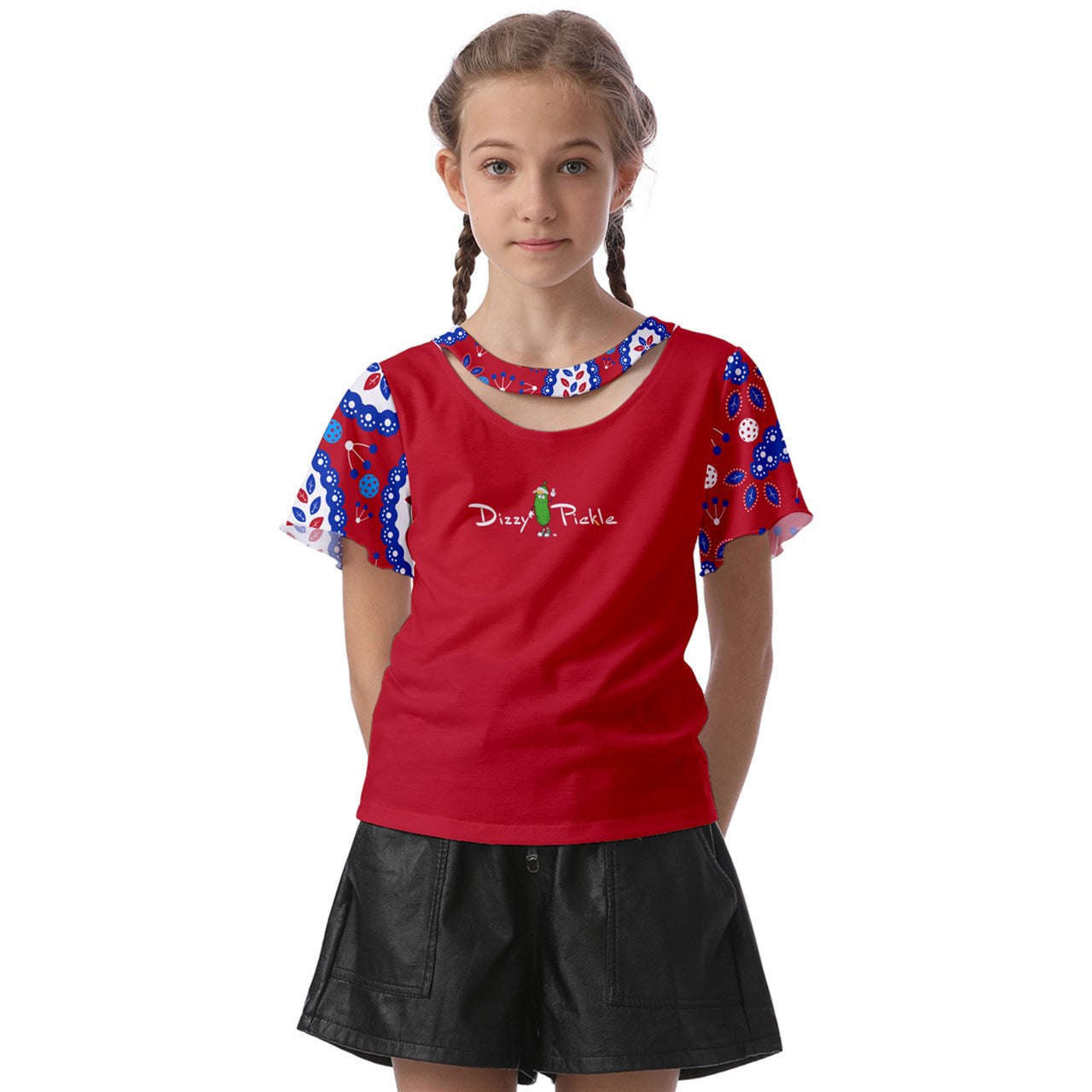 Dizzy Pickle Martha Girl's Pickleball Athletic Front-Cut Tee