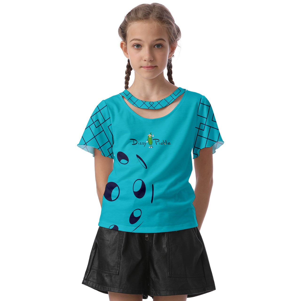 Dizzy Pickle Lisa TB Girl's Pickleball Athletic Front-Cut Tee