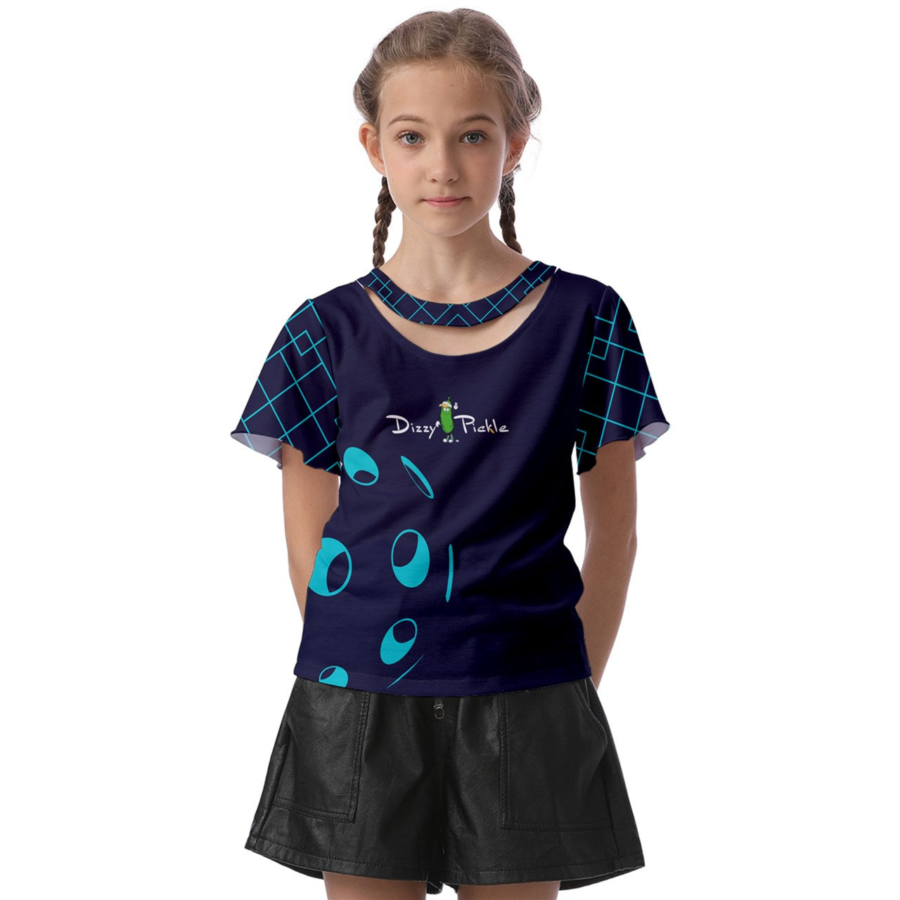 Dizzy Pickle Lisa BT Girl's Pickleball Athletic Front-Cut Tee