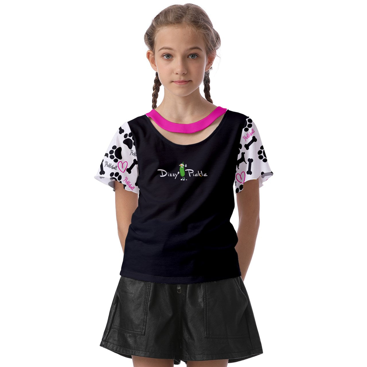 Dizzy Pickle Millie Girl's Pickleball Athletic Front-Cut Tee