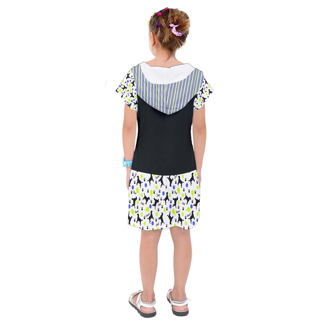 Dizzy Pickle Connie Black Girl's Pickleball Drop Waist Dress