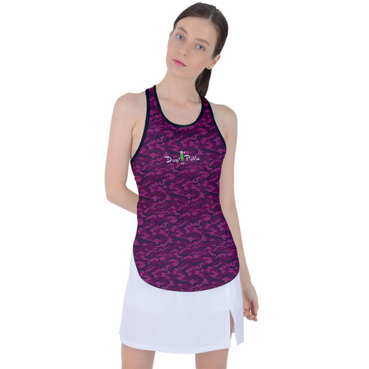 Dizzy Pickle Jan Wine_Pink Women's Pickleball Racer Back Mesh Tank Top