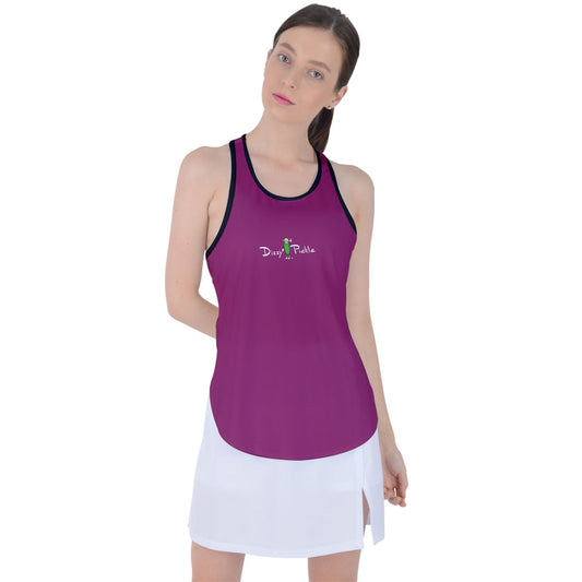 Dizzy Pickle Jan Wine_Black Women's Pickleball Racer Back Mesh Tank Top Racer Back Mesh Tank Top