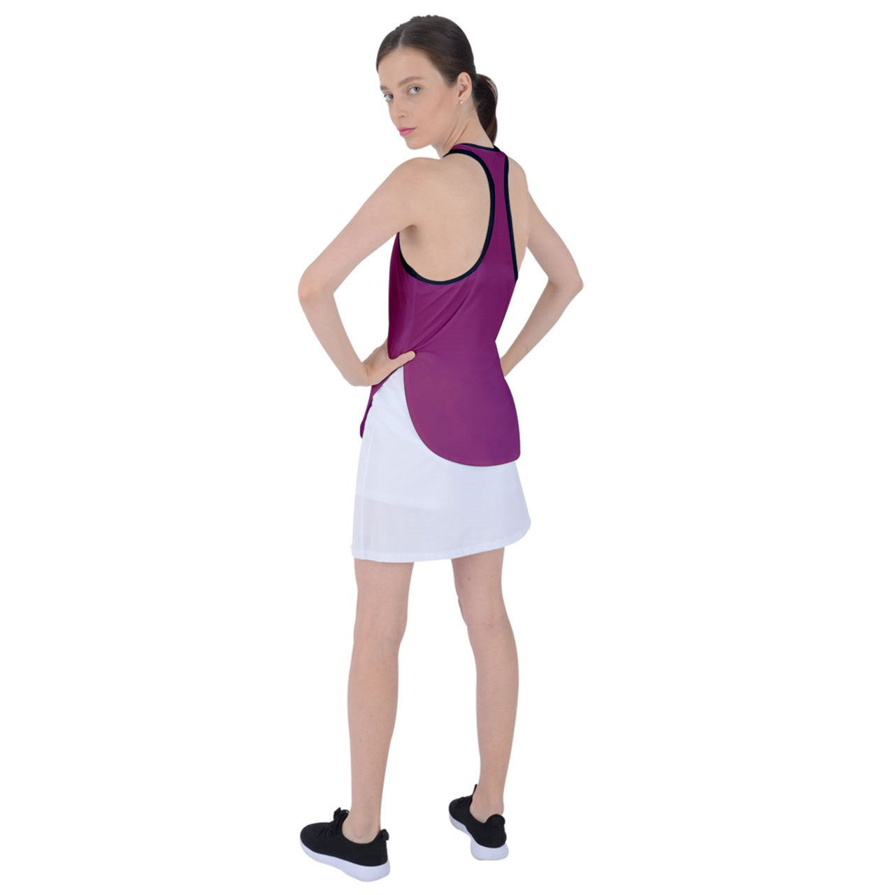 Dizzy Pickle Jan Wine_Black Women's Pickleball Racer Back Mesh Tank Top Racer Back Mesh Tank Top