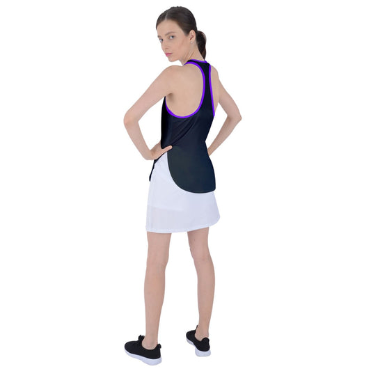 Dizzy Pickle DZY P Classic Black Purple Women's Pickleball Racer Back Mesh Tank Top Racer Back Mesh Tank Top