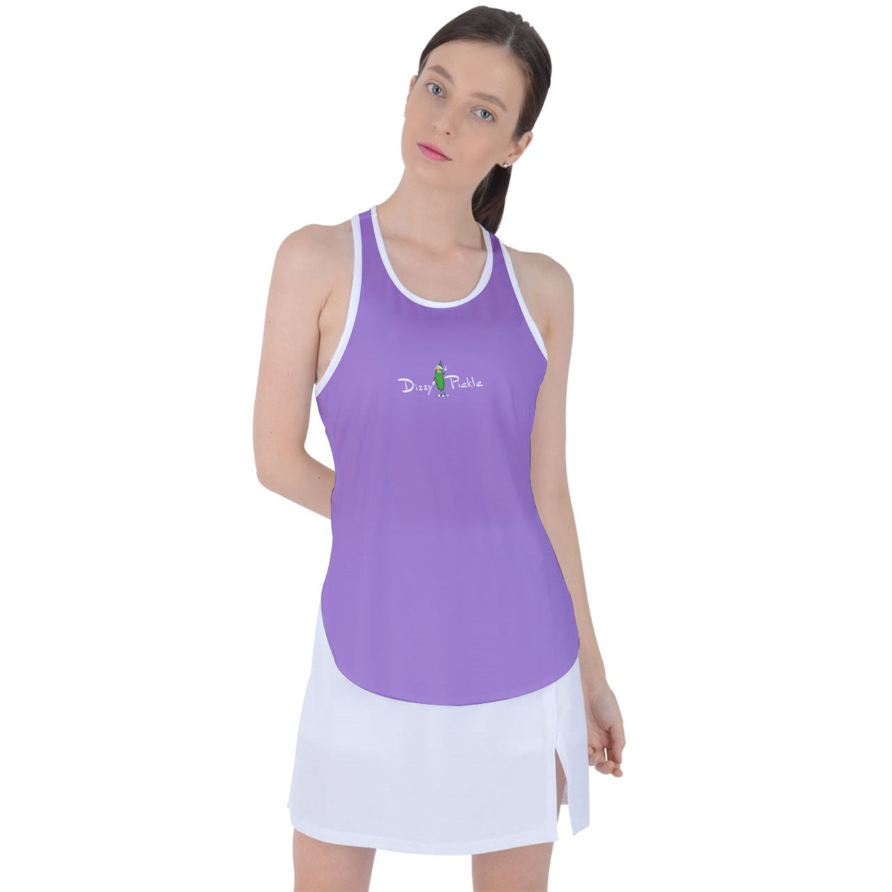 Dizzy Pickle DZY P Classic Lavender Women's Pickleball Racer Back Mesh Tank Top