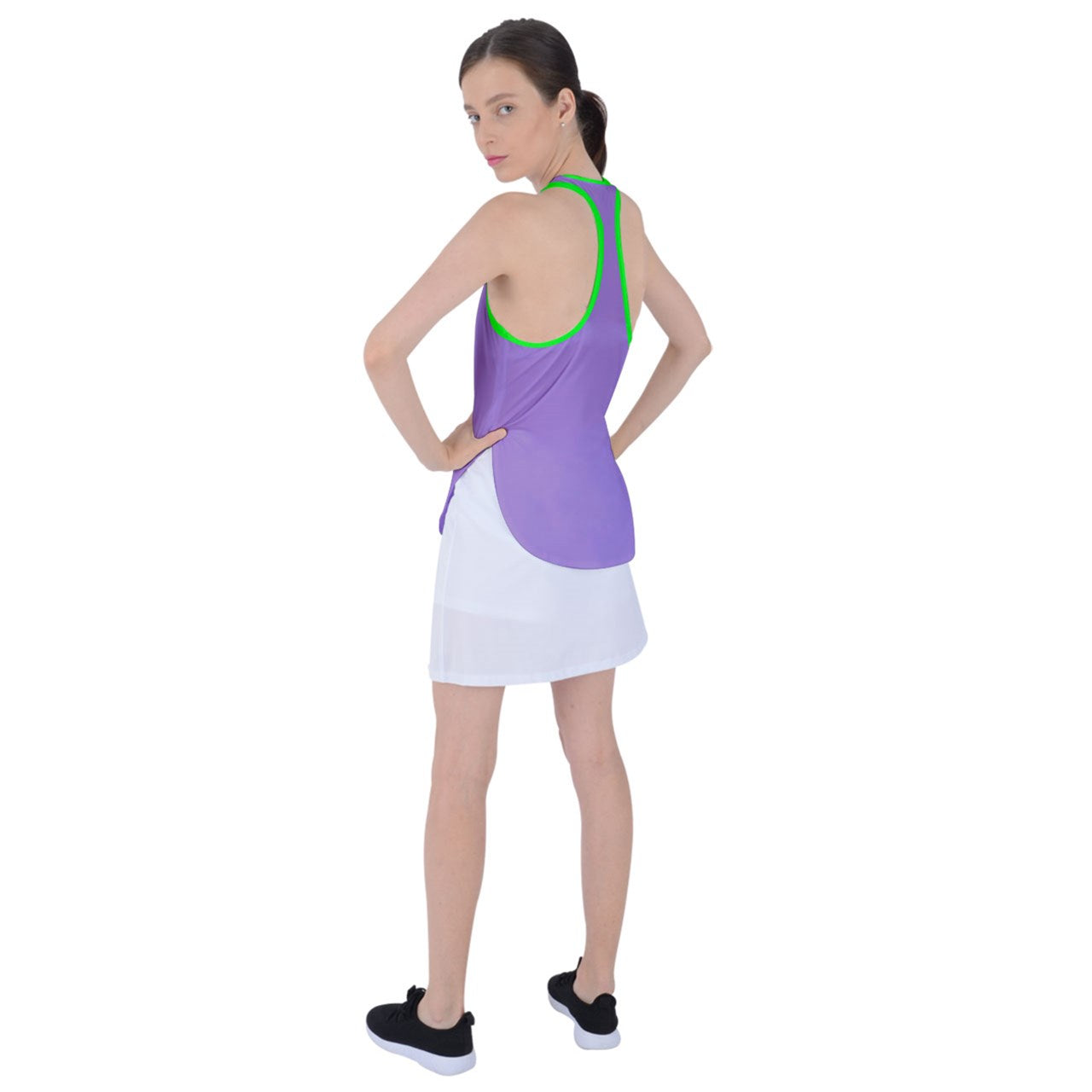 Dizzy Pickle DZY P Classic Lavender Green Women's Pickleball Racer Back Mesh Tank Top