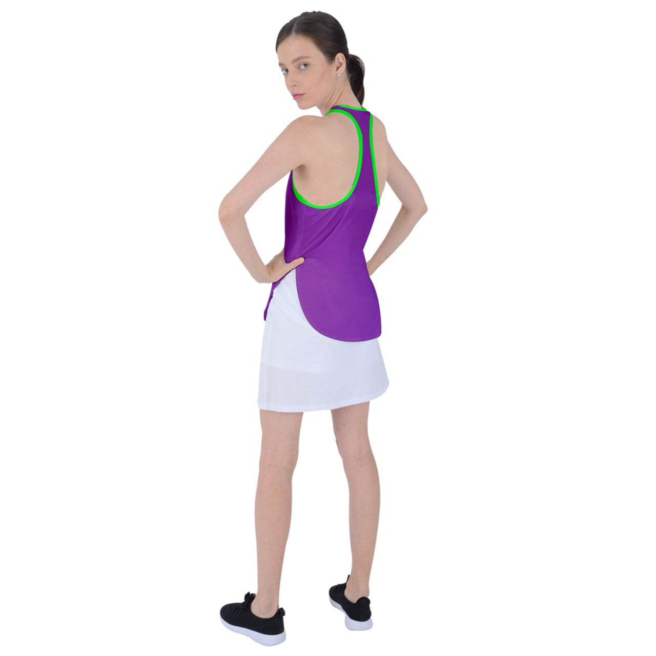 Dizzy Pickle DZY P Classic Purple Green Women's Pickleball Racer Back Mesh Tank Top Racer Back Mesh Tank Top