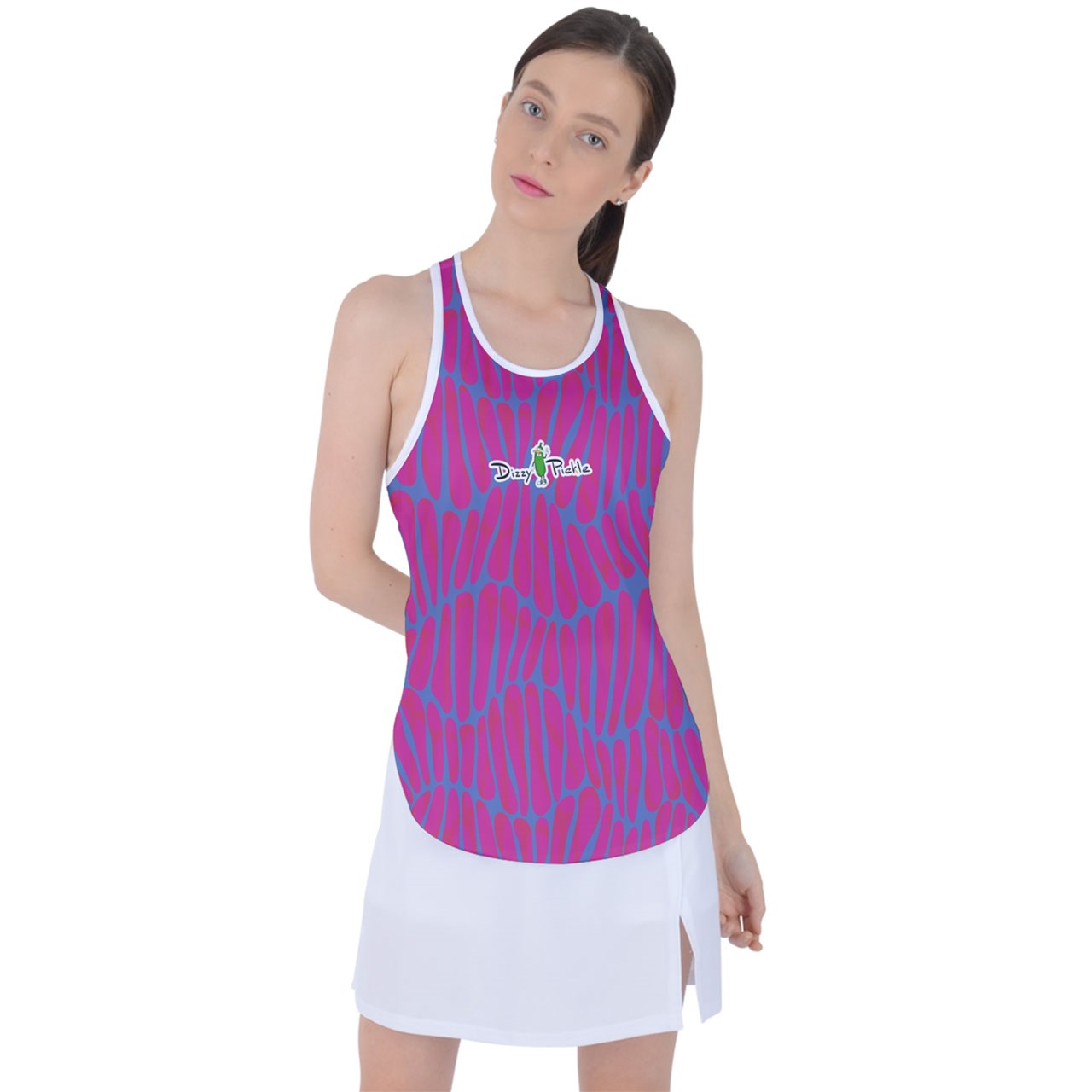 Dizzy Pickle GEO Daze Women's Pickleball Racer Back Mesh Tank Top