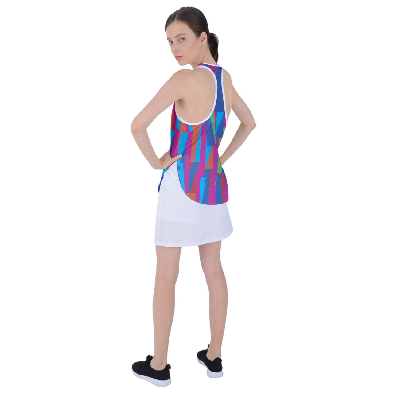 Dizzy Pickle GEO JR2401 Women's Pickleball Racer Back Mesh Tank Top