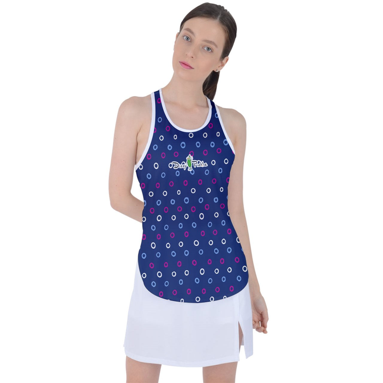 Dizzy Pickle GEO D032a Women's Pickleball Racer Back Mesh Tank Top