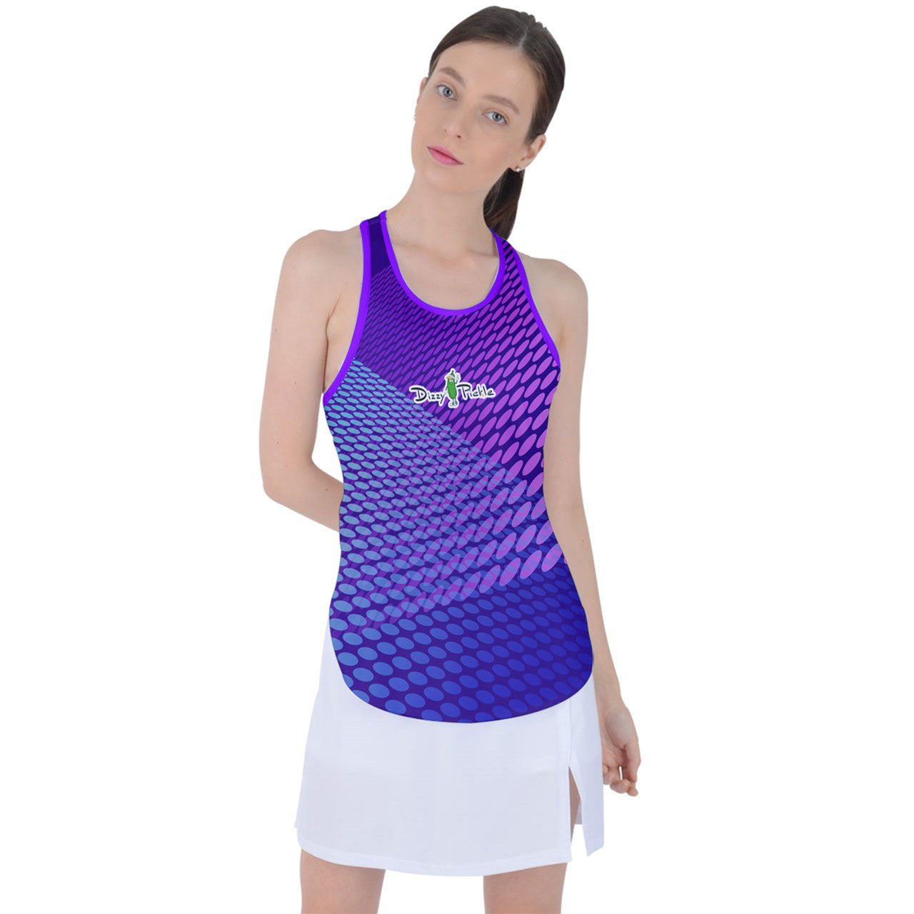 Dizzy Pickle Women's Pickleball Racer Back Mesh Tank Top 5T56Y