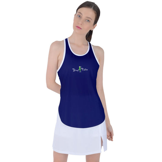 Dizzy Pickle DZY P Classic Navy Blue Women's Pickleball Racer Back Mesh Tank Top