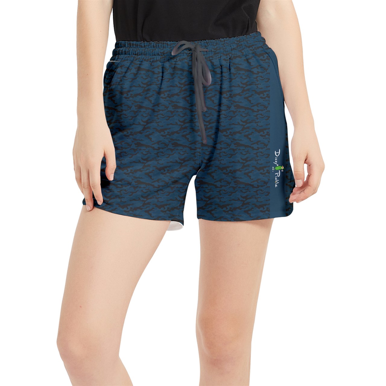 Dizzy Pickle Jan Blue_Black Women's 5" Pickleball Side-Split Shorts with Pockets