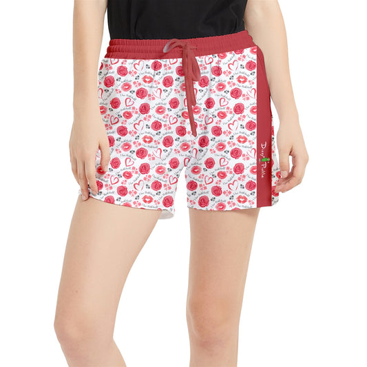 Dizzy Pickle Hearts and Roses Women's 5" Pickleball Side-Split Shorts with Pockets