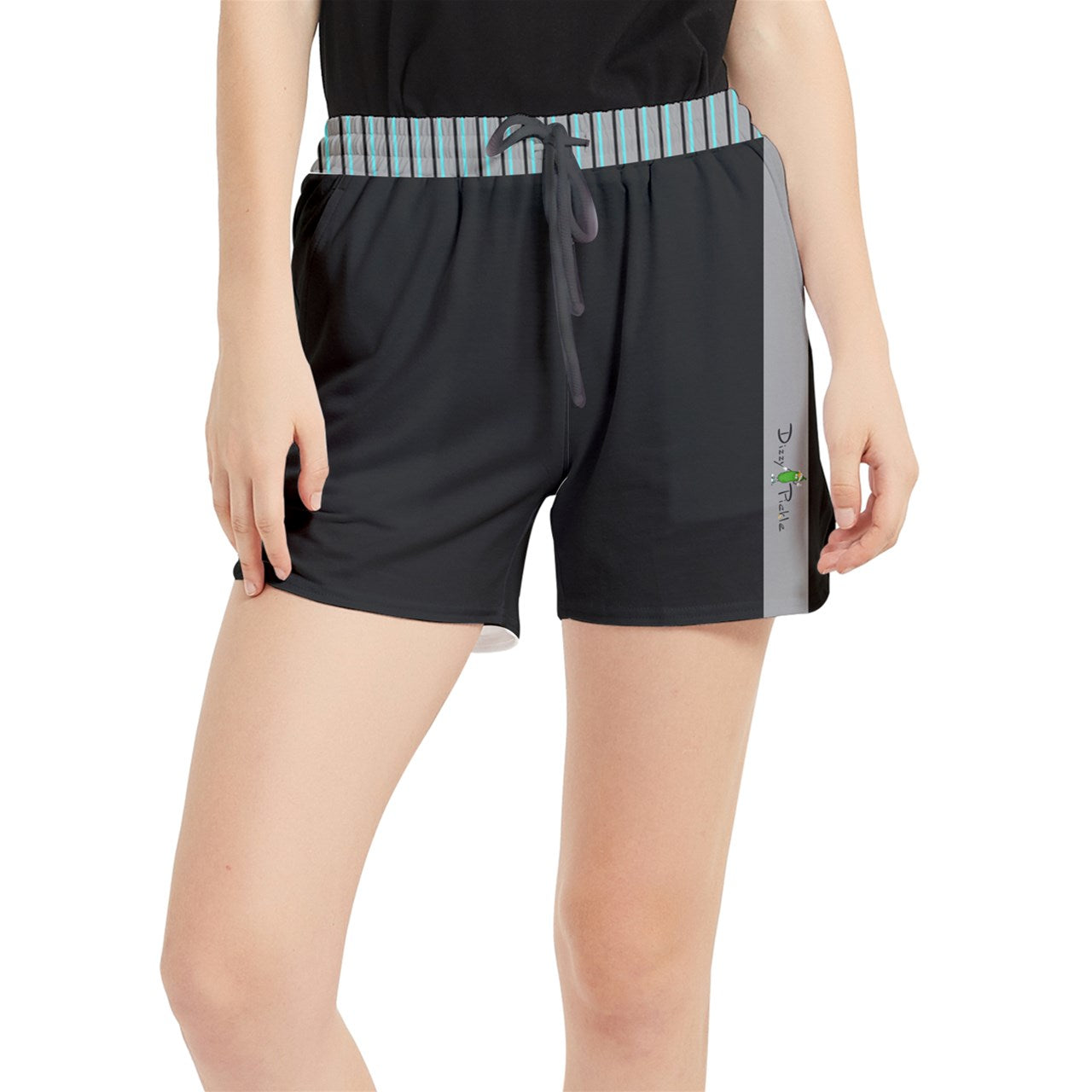 Dizzy Pickle Shelby Black Solid Black Women's 5" Pickleball Side-Split Shorts with Pockets