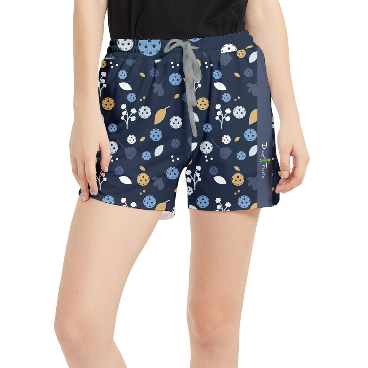 Dizzy Pickle Lesley Navy Blue Women's 5" Pickleball Side-Split Shorts with Pockets