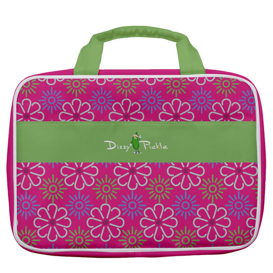 Dizzy Pickle April Pink Women's Pickleball Travel Toiletry Bag with Hanging Hook