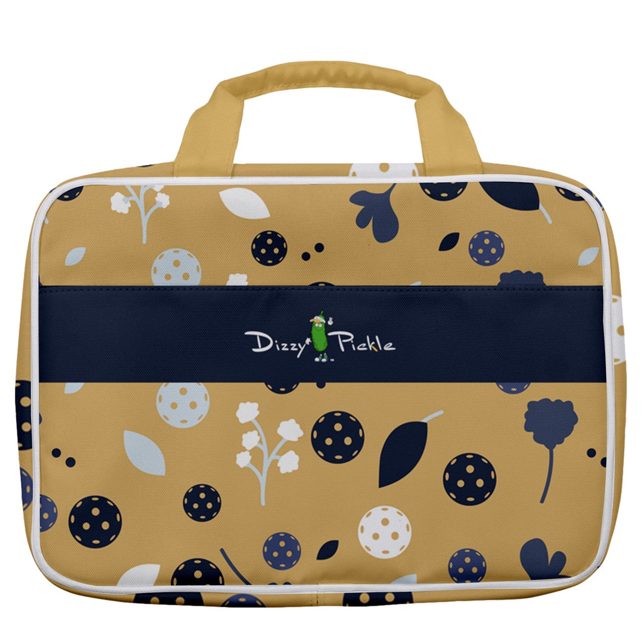 Dizzy Pickle Lesley Gold Women's Pickleball Travel Toiletry Bag with Hanging Hook