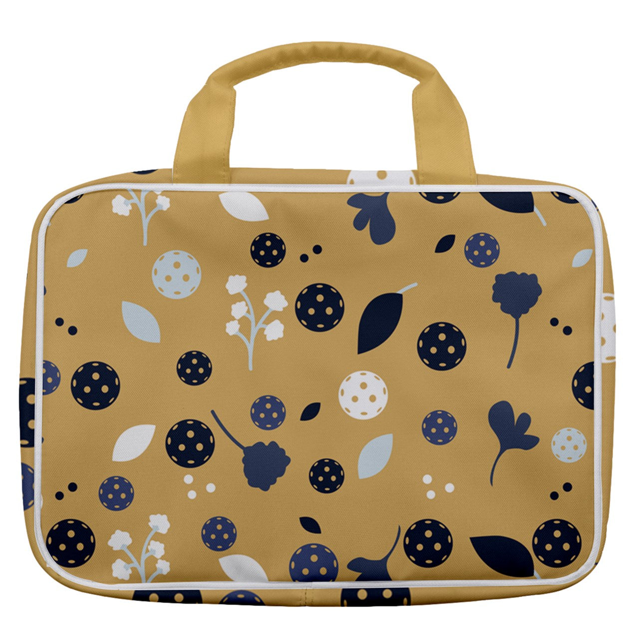 Dizzy Pickle Lesley Gold Women's Pickleball Travel Toiletry Bag with Hanging Hook