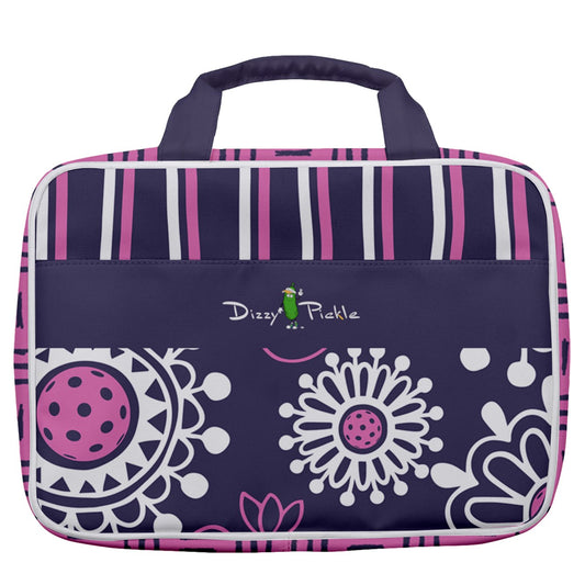 Dizzy Pickle Coming Up Daisies PP Women's Pickleball Travel Toiletry Bag with Hanging Hook