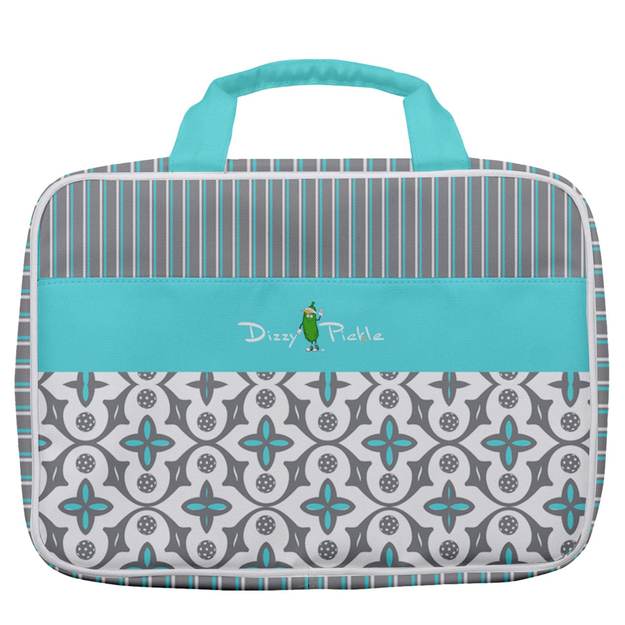 Dizzy Pickle Shelby White Women's Pickleball Travel Toiletry Bag with Hanging Hook