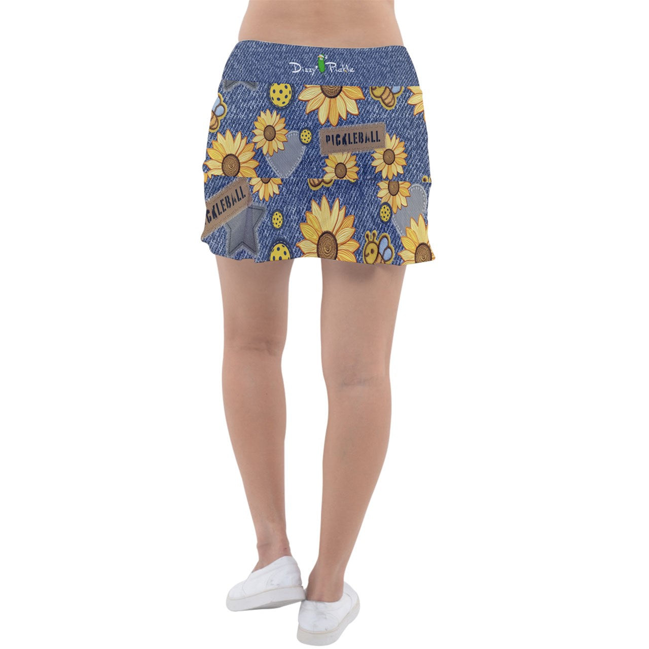 Dizzy Pickle Amy Sunflowers Women's 15" Classic Pickleball Skort