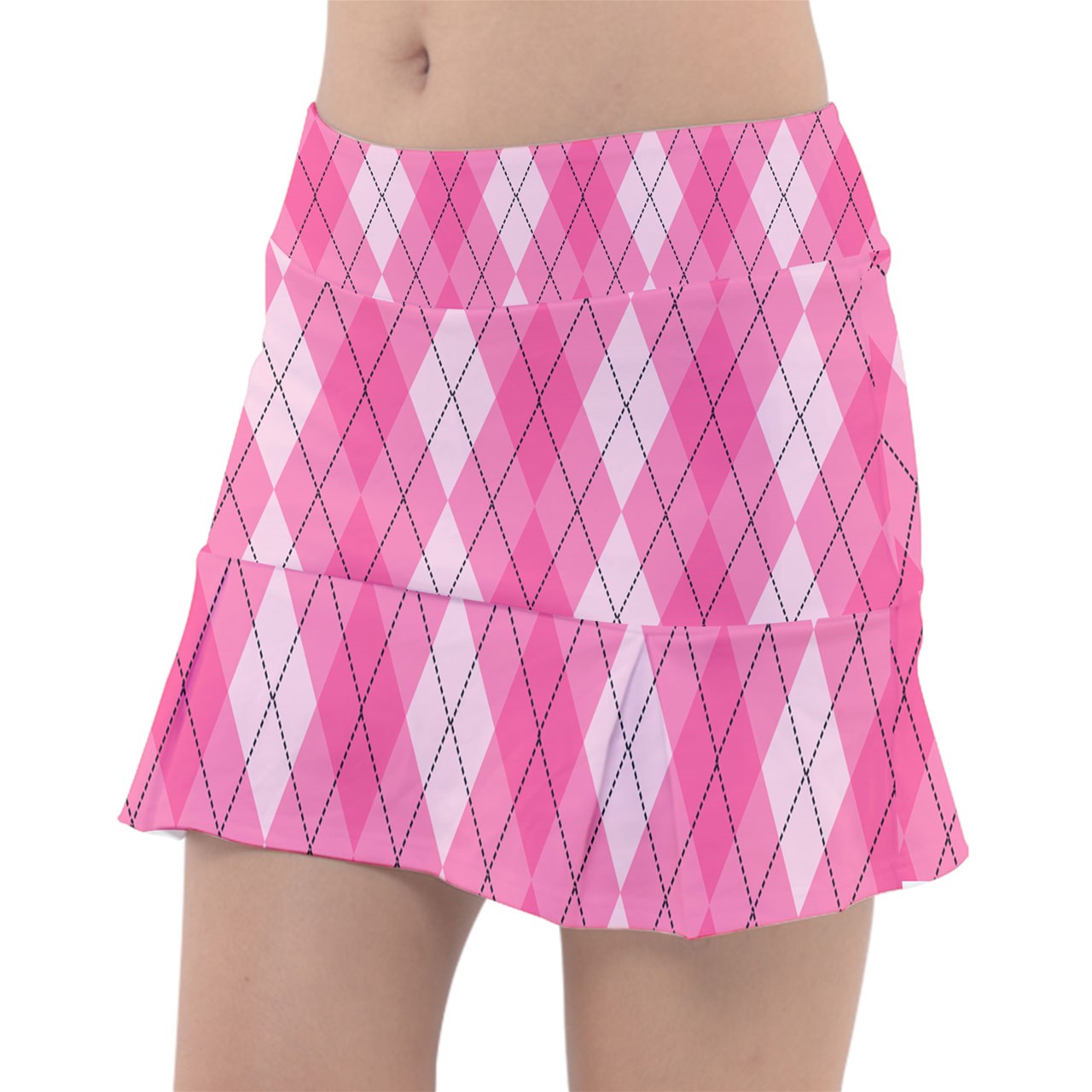 Dizzy Pickle Ashley Argyle Pink Women's 15" Classic Pickleball Skort