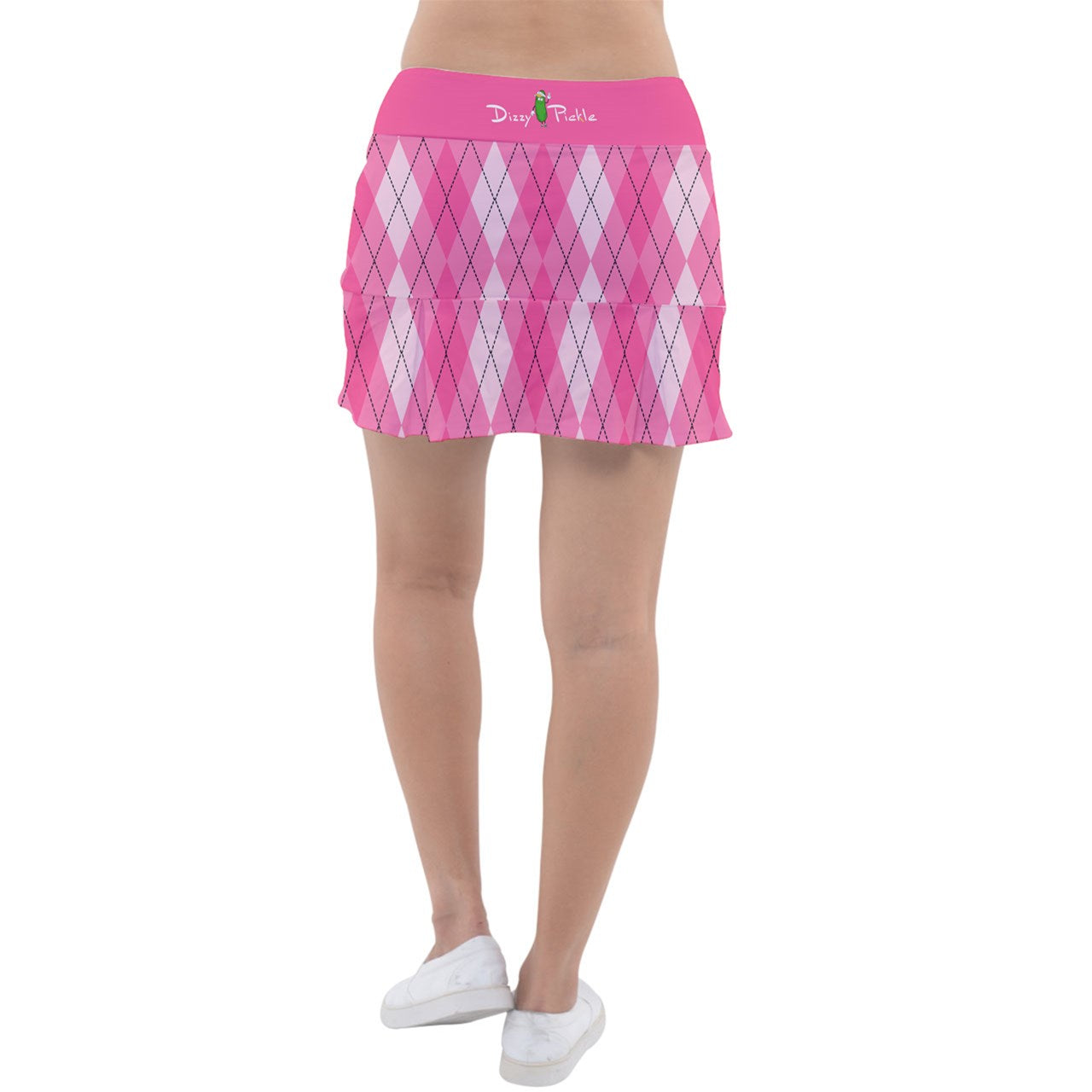 Dizzy Pickle Ashley Argyle Pink Women's 15" Classic Pickleball Skort