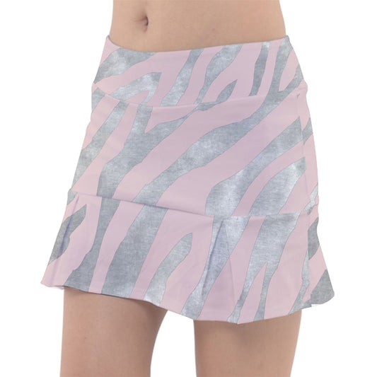 Dizzy Pickle Cassie Tiger Blush_Silver Women's 15" Classic Pickleball Skort