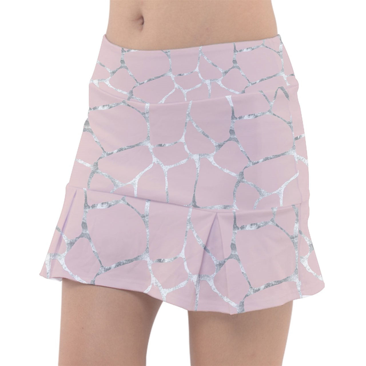 Dizzy Pickle Cassie Glamorous Blush_Silver Women's 15" Classic Pickleball Skort