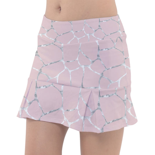 Dizzy Pickle Cassie Glamous Blush_Silver Women's 15" Classic Pickleball Skort