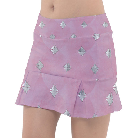 Dizzy Pickle Cassie Sparkle Dusty Rose_Silver Women's 15" Classic Pickleball Skort