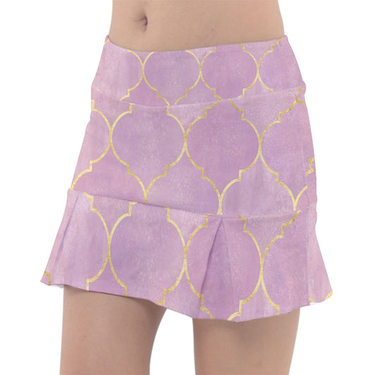 Dizzy Pickle Cassie Morrocan Dusty Rose_Gold Women's 15" Classic Pickleball Skort