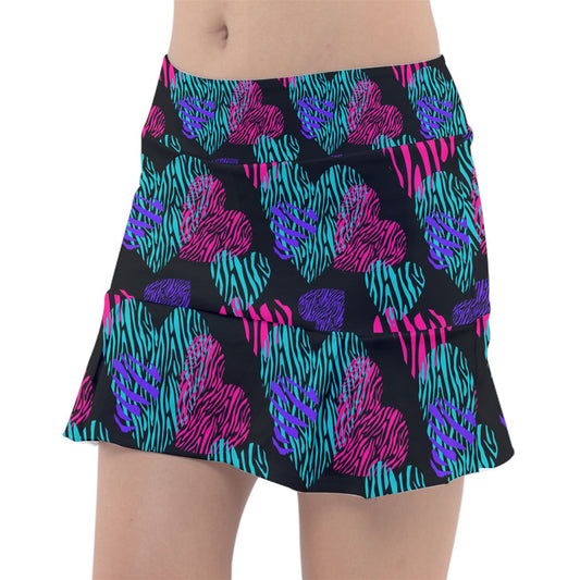 Dizzy Pickle Shelley Black Hearts Women's 15" Classic Pickleball Skort