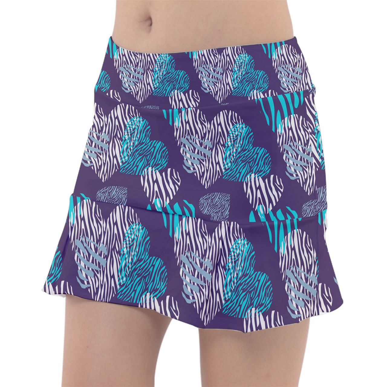 X-LARGE Dizzy Pickle Shelley Deep Purple Hearts Women's 15" Classic Pickleball Skort