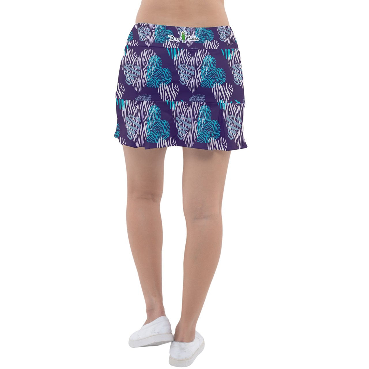 X-LARGE Dizzy Pickle Shelley Deep Purple Hearts Women's 15" Classic Pickleball Skort