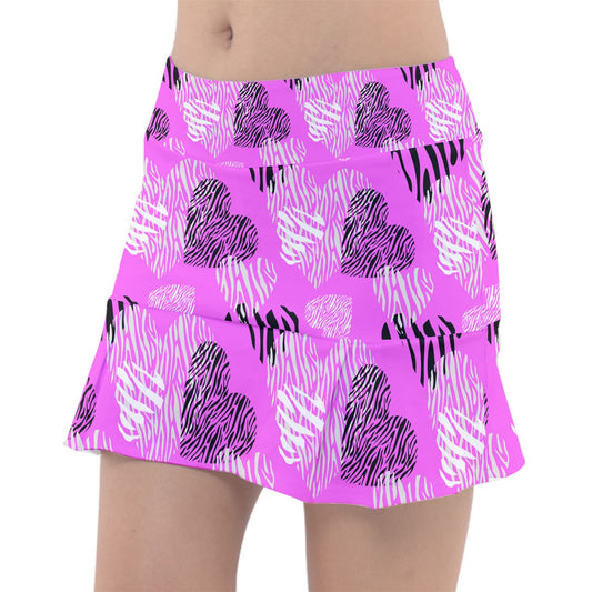 Dizzy Pickle Shelley Pink Hearts Women's 15" Classic Pickleball Skort