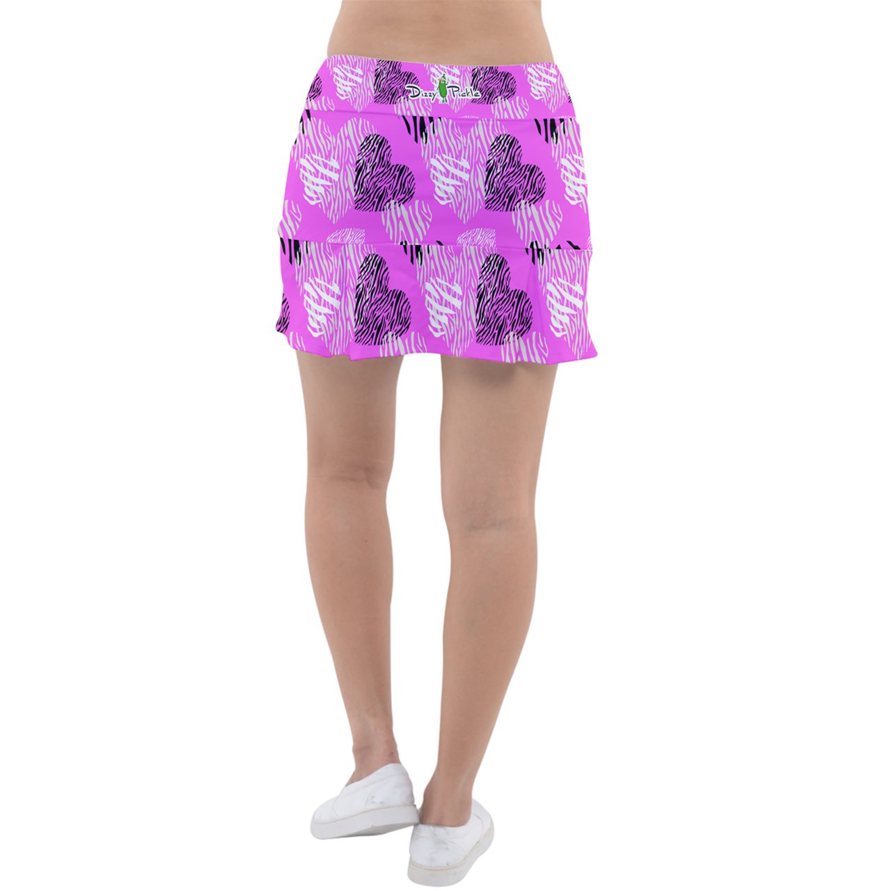 Dizzy Pickle Shelley Pink Hearts Women's 15" Classic Pickleball Skort