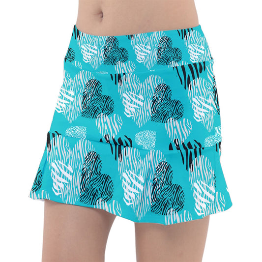 Dizzy Pickle Shelley Turquoise Hearts Women's 15" Classic Pickleball Skort