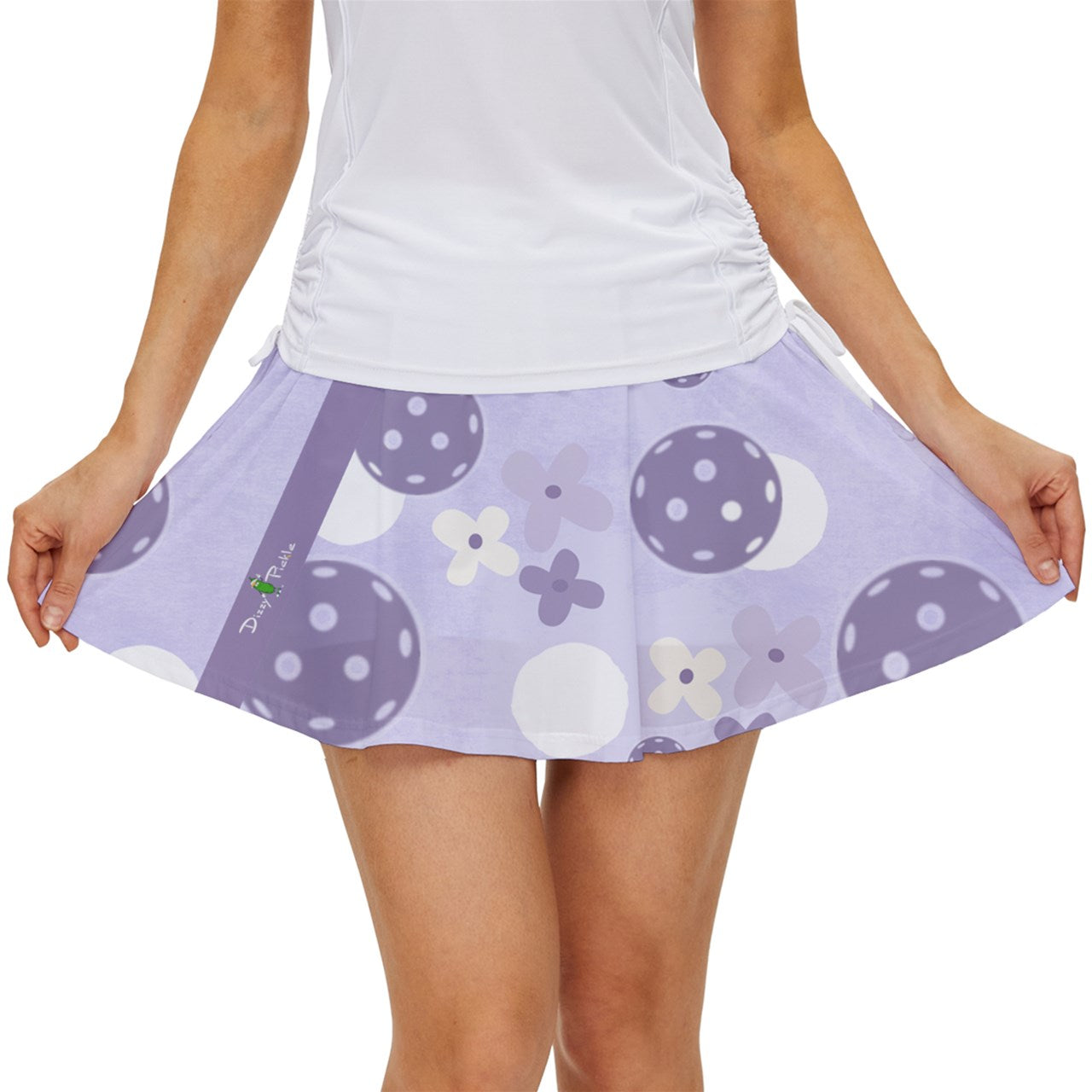 Dizzy Pickle Sophie Blooms and Balls Women's Pickleball Court Skorts with Inner Shorts